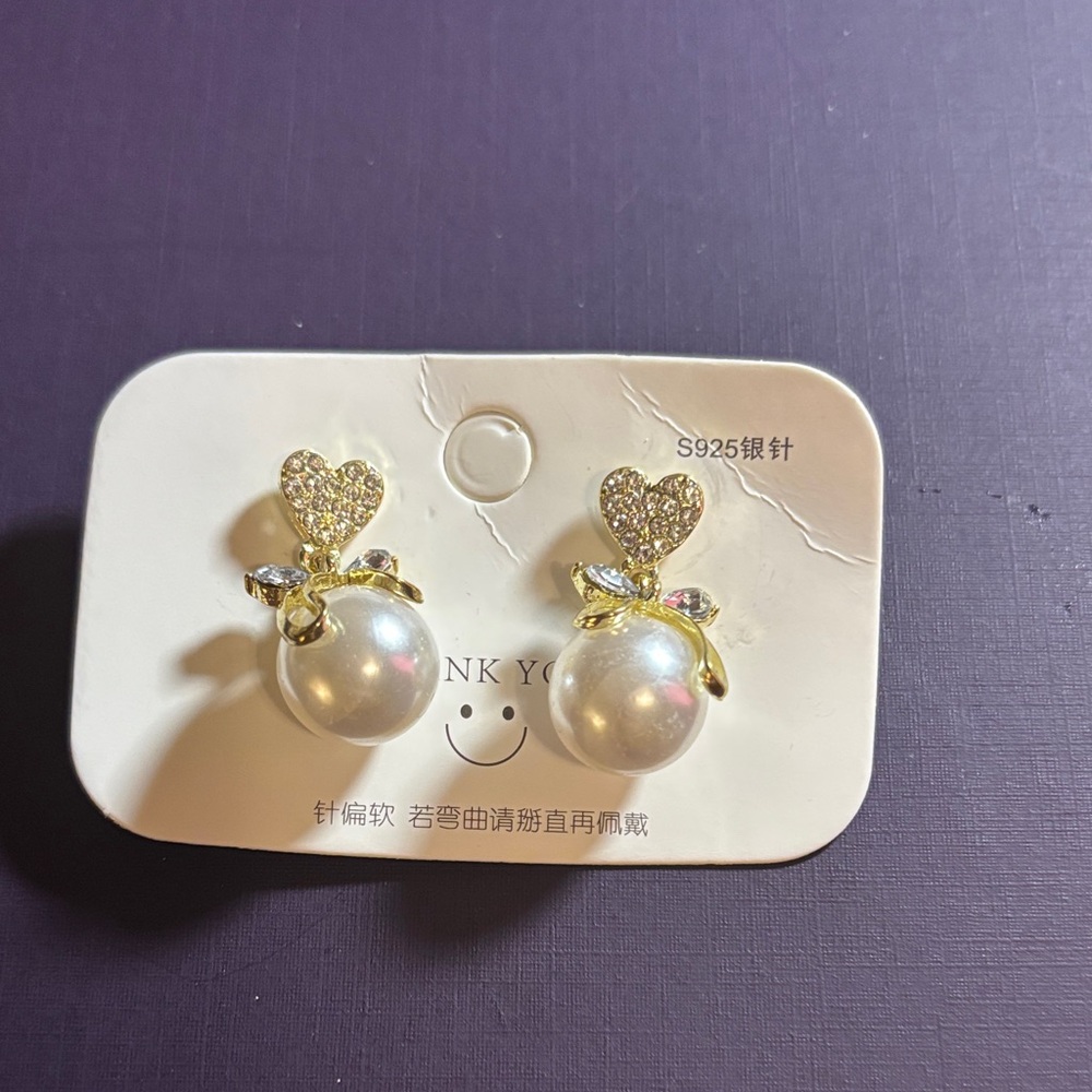 Elegant Gold and Silver Pearl Earrings